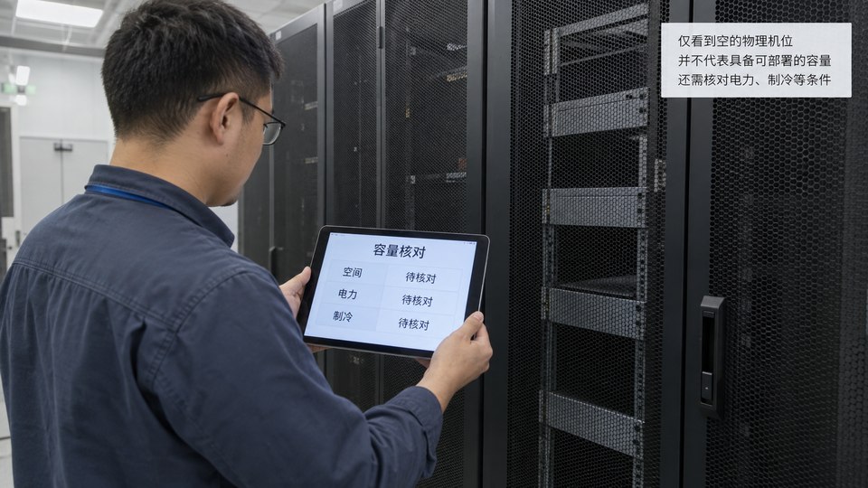 Rack-space, power and cooling capacity checked separately