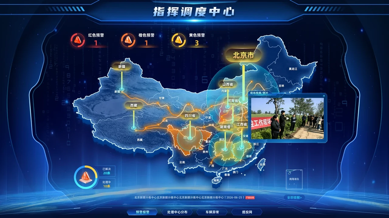 寄递物流指挥调度中心可视化大屏方案案例缩略图