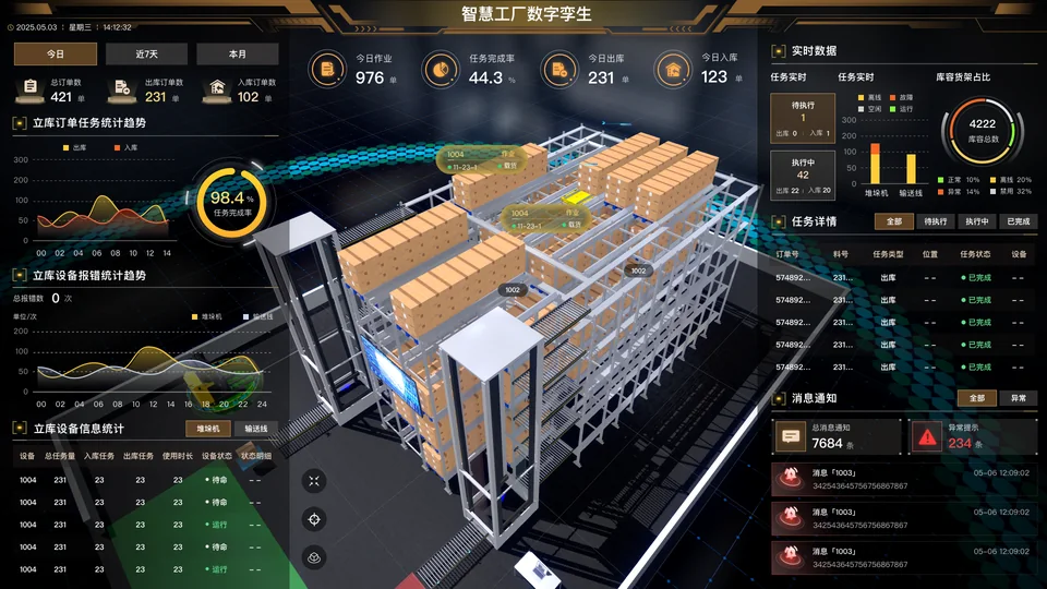 Project screen related to How to Locate a Stalled Warehouse Task: Mapping WMS, WCS, Bins, and 3D Equipment