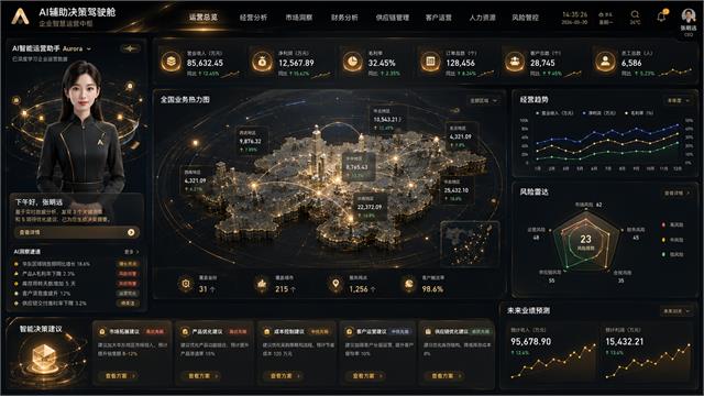 数据决策驾驶舱大屏方案界面