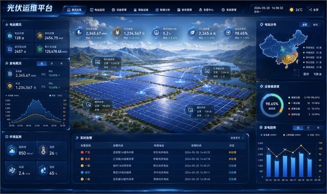 能源监管与光伏运维数据可视化大屏方案案例缩略图